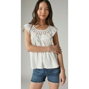 LUCKY BRAND CROCHET YOKE BLOUSE ❤️IN STORES❤️